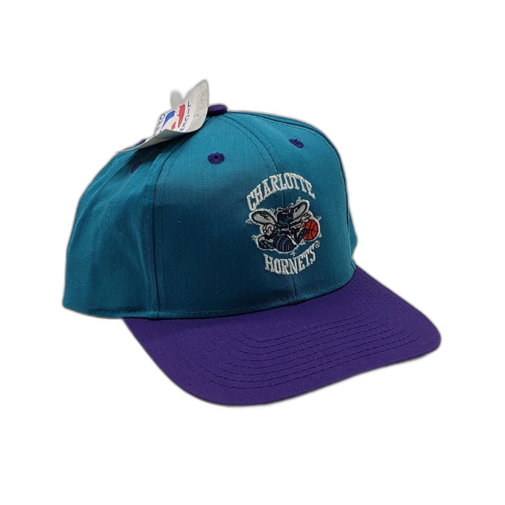 Vintage 90s Fresh Caps NBA Charlotte Hornets Snapback Hat NOS